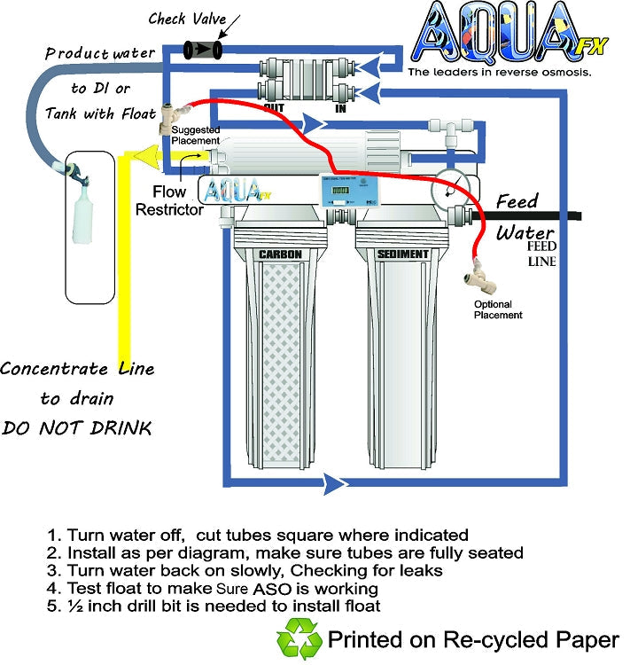 Liquid Filled Add-On Pressure Gauge Kit - 1/4"  - AquaFX - AquaFX