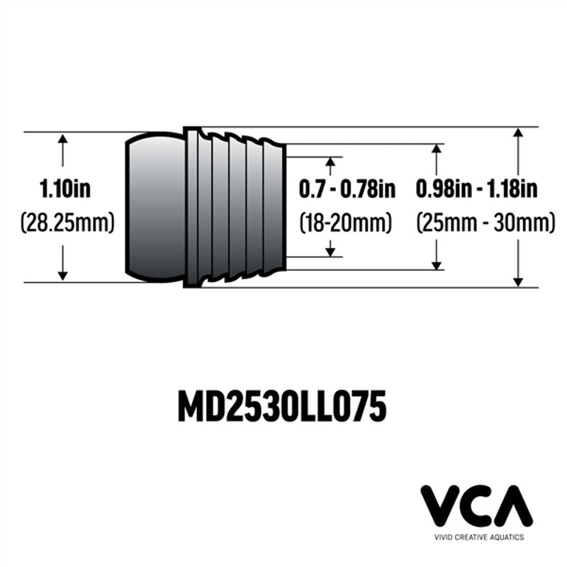 25-30mm Pipe Socket to 3/4" Loc-Line Multidapter - VCA - Vivid Creative Aquatics